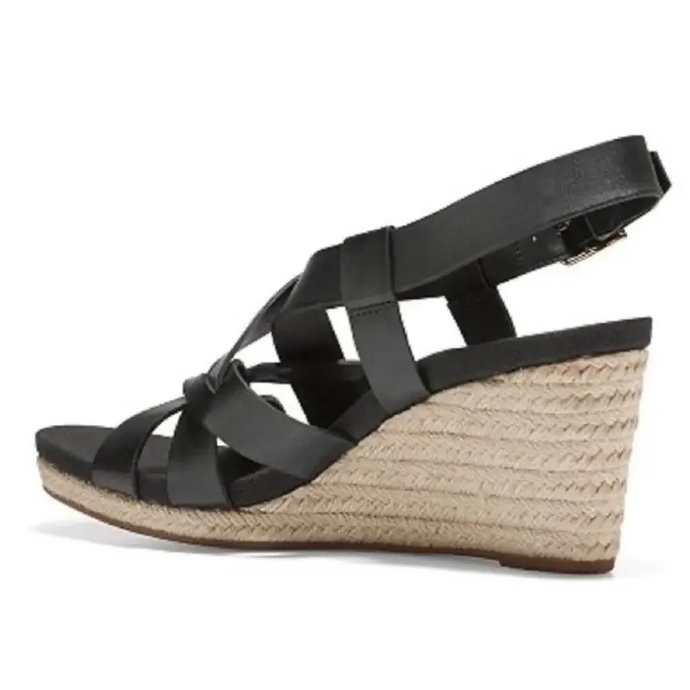 Cole Haan Crystal Leather Wedge Sandals New